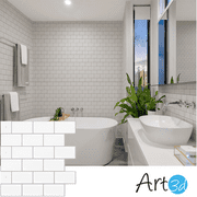 LongKing Peel and Stick Backsplash Tile Premium Anti Mold Tile for Kitchen in White Subway Tile 12x12 (10-Pack)