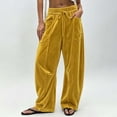 thumbnail image 2 of Cmfcve Women's Wide Leg Barrel Sweatpants Casual Daily Elastic Waist Velvet Long Pants with Pockets, 2 of 6