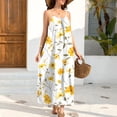 thumbnail image 6 of Women's Vintage Summer Maxi Dress Spaghetti Strap Sleeveless Small Floral Ditsy Print Loose Fit Flowy Long Dress Casual Beach Vacation Daily Wear Sun Dress, 6 of 9