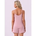 thumbnail image 4 of DARING DIVA Women's Jersey Knit V Neck Soft Casual Sleeveless Pajama Sets L Pink, 4 of 7