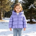 thumbnail image 4 of Girls Kids Puffer Quilted Jacket Zip Up Winter Warm Outerwear for Girls 12M-7Y Kids Lightweight Puffer Jacket Down Coats Hooded Outwear, 4 of 9