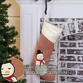 thumbnail image 3 of VHC Brands Farmhouse Apple Red Graphic/Print Cotton Let It Snow Christmas Decor Snowman Fabric Loop Appliqued Textured 20x11 Stocking, 3 of 6