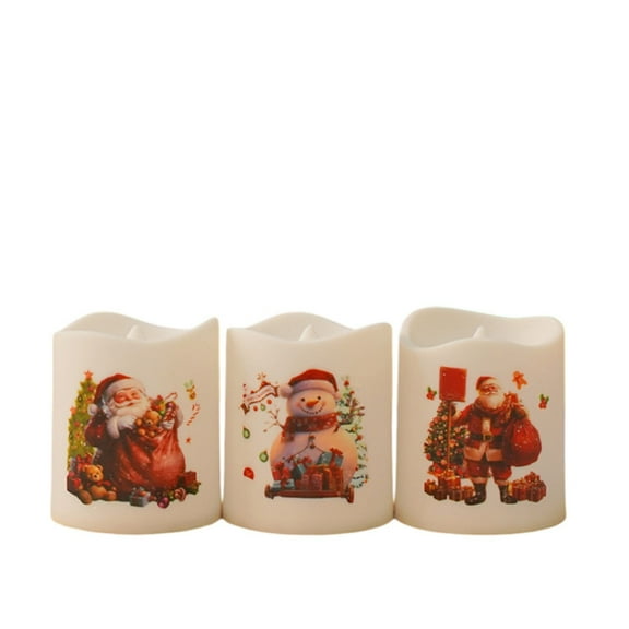 putnchl Christmas LED Electronic Candle Set Christmas Eve Carnival Ornaments Christmas Decoration Atmosphere Candle Light 6PC