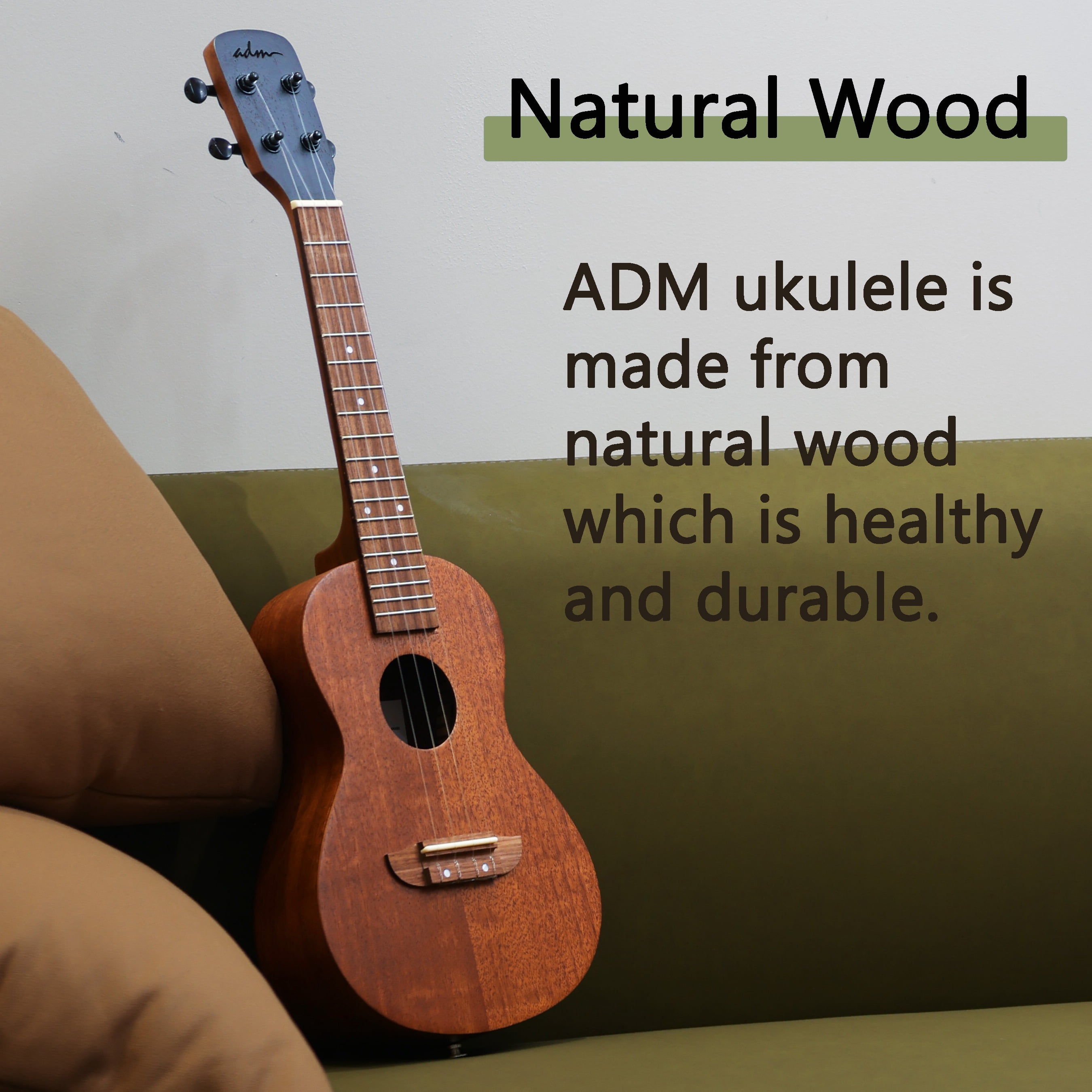 ADM Concert Ukulele 23 inch for Kid Adult Student Beginners, Mahogany Wood Ukulele Starter Kit