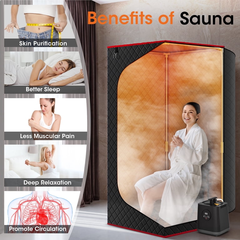 Binecer Portable Sauna Box, Steam Sauna Portable Sauna for Home, Sauna Tent with 3L