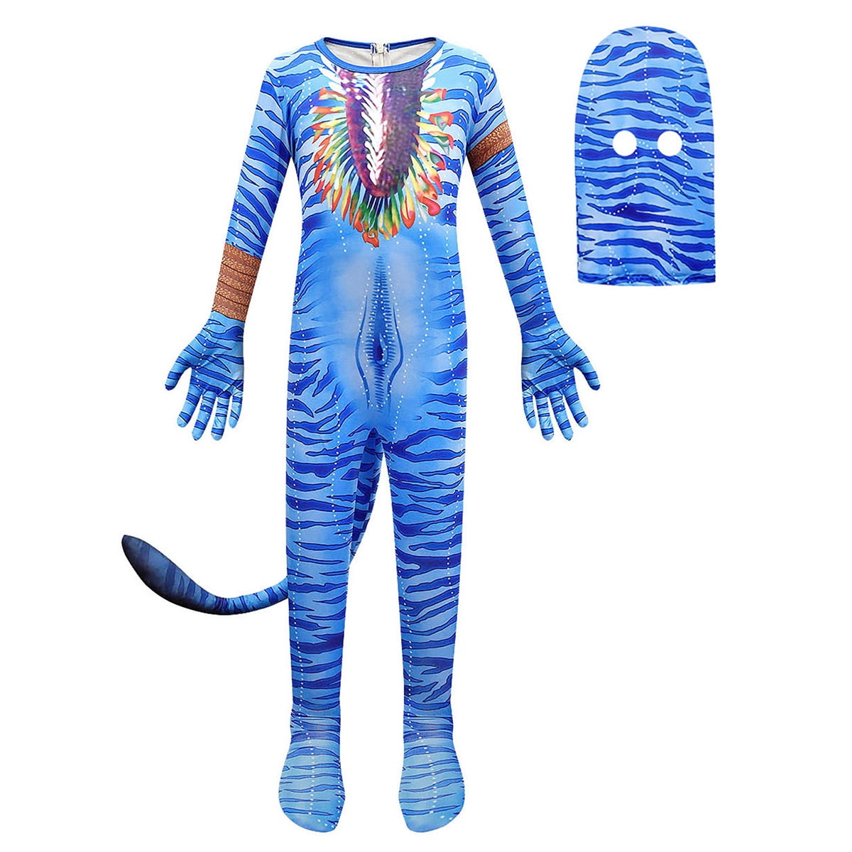 Avatar Costume for Kids Anime Costume Cosplay Jumpsuit Tights Bodysuit