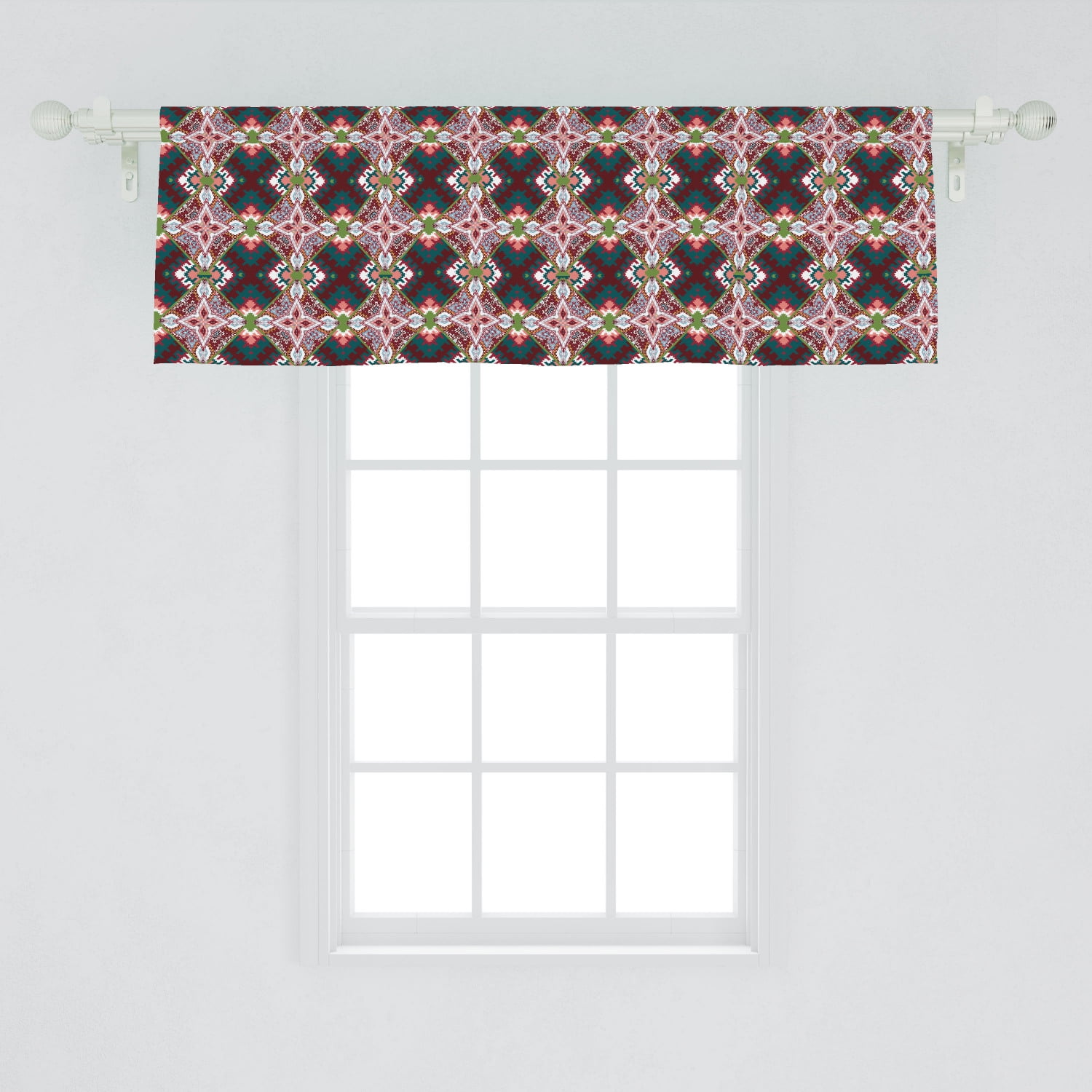 African Window Valance, Abstract Composition with Indigenous Elements ...