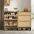 thumbnail image 3 of Giratree Shoe Storage Cabinet with 2 Flip Doors and 1 Drawer for Entryway, Natural, 31.5" * 9.25" * 46.85", 3 of 10
