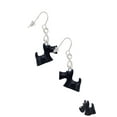 thumbnail image 3 of Delight Jewelry Resin Black Scottie Dog Silver tone Infinity French Earrings, 3 of 4