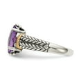 thumbnail image 3 of 925 Sterling Silver With Real 14kt Amethyst Ring Size: 7; for Adults and Teens; for Women and Men, 3 of 6