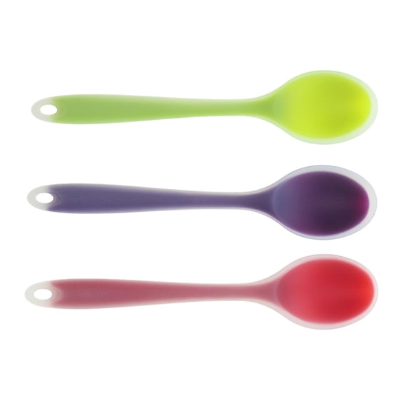 FytStycale Set Of 3 Pieces Semi-transparent Silicone Soup Spoon Ladle Coffee Tea Spoon as