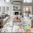 thumbnail image 3 of Area Rug for Living Room, Gray Easter Bunny Non-Slip Indoor Large Carpet for Bedroom/Dining Room, Spring Easter Eggs Floral Wooden Washable Low-Profile Rectangle Floor Runner Rugs - 5 x 7 Ft, 3 of 8
