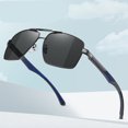 thumbnail image 2 of Men Polarized Sunglasses Metal Frame Large Double Beam Driving Sun Glasses TAC Lenses Fashion Eyewear Everyday, 2 of 4