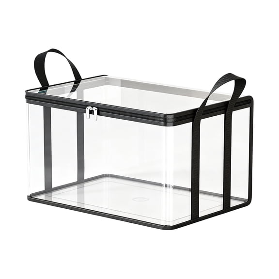Large Heavy Duty Moving Bags, 1pc Clear Storage Bags with Strong Zippers & Handles, Collapsible Moving Totes Packing Bag for Home, Dorm & Storage