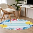 thumbnail image 6 of Rectangle Rug 3ft Area Rug, Ocean Life Starfish Shell Flower Lemon Area Rugs for Living Room Bedroom, Watercolor Marine Conch Floor Mat Non-Slip Non-Shedding Carpet Indoor Accent Rugs, 6 of 9