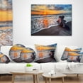 thumbnail image 3 of Designart Fantastic Sandy Shore at Sunset - Seashore Throw Pillow - 16x16, 3 of 4