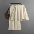 thumbnail image 3 of Two Piece Summer Outfit Womens Summer Outfit Clothing Set Female Round Neck Sleeveless Tops Pants Sets Trousers Pant Style S_508 Women's Tracksuits Beige One Size, 3 of 5