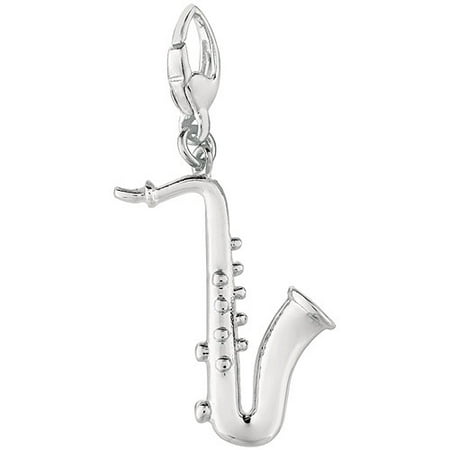Women's Sterling Silver Saxophone Clip-On Charm