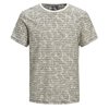 Jack & Jones Mens T-Shirt Large Striped Tonal Leaf Crewneck Beige L