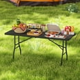 thumbnail image 4 of Costway 6 ft Portable Folding Table with HDPE Tabletop Safe Lock Mechanism Carrying Handle Black, 4 of 8