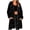 Black, variant on Women's Midi-Length Raincoat with Hood – Waterproof Windbreaker Jacket for Travel, Hiking & Rainy Season