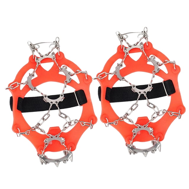 1 par de crampones de tacos de para caminar, escalar, Naranja m Sunnimix Apretones de zapatos para crampones de hielo