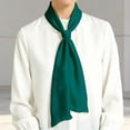 thumbnail image 2 of Fgnfyis Hair Scarf Elegant Long Solid Color Double Layer Stole Versatile Necktie Bandana 145cm Hair Bandana Dark Green One Size, 2 of 4