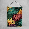 Colorful Tropical Leaves House Flag Double Sided Vertical 28X40 Inch