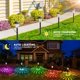 thumbnail image 3 of 2 luces solares para jardín de exterior con LED de colores y luz blanca cálida, impermeables, ideales para césped, patio, regalos y decoración navideña., 3 of 5