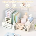 thumbnail image 4 of SAYEEC 2 Pack Mini Foldable Plastic Baskets for Organizing Collapsible Crate with Handle Stackable Storage Bin Small Storage Container Box Caddy Desk Drawer Organizer for Home Office Classroom (White), 4 of 7