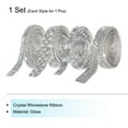 thumbnail image 3 of Uxcell 4 Roll 1 Yard 7mm 8mm 12mm Self Adhesive Crystal Rhinestone Ribbon 4 Style Bling Sticker for Crafts Project White, 3 of 5
