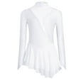 thumbnail image 3 of vastwit Kids Girls Figure Ice Skating Dress Sparkling Mock Neck Long Sleeves Ballet Dance Dress New White 12, 3 of 7