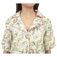 thumbnail image 5 of Bimba Light Yellow Floral Print Women's Short Sleeve Sleepshirt With Pocket - 4, 5 of 5