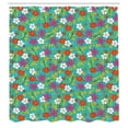 thumbnail image 2 of Ambesonne Tropic Shower Curtain, Colorful Hawaiian Flowers, 69"Wx70"L, Dark Seafoam Multicolor, 2 of 4