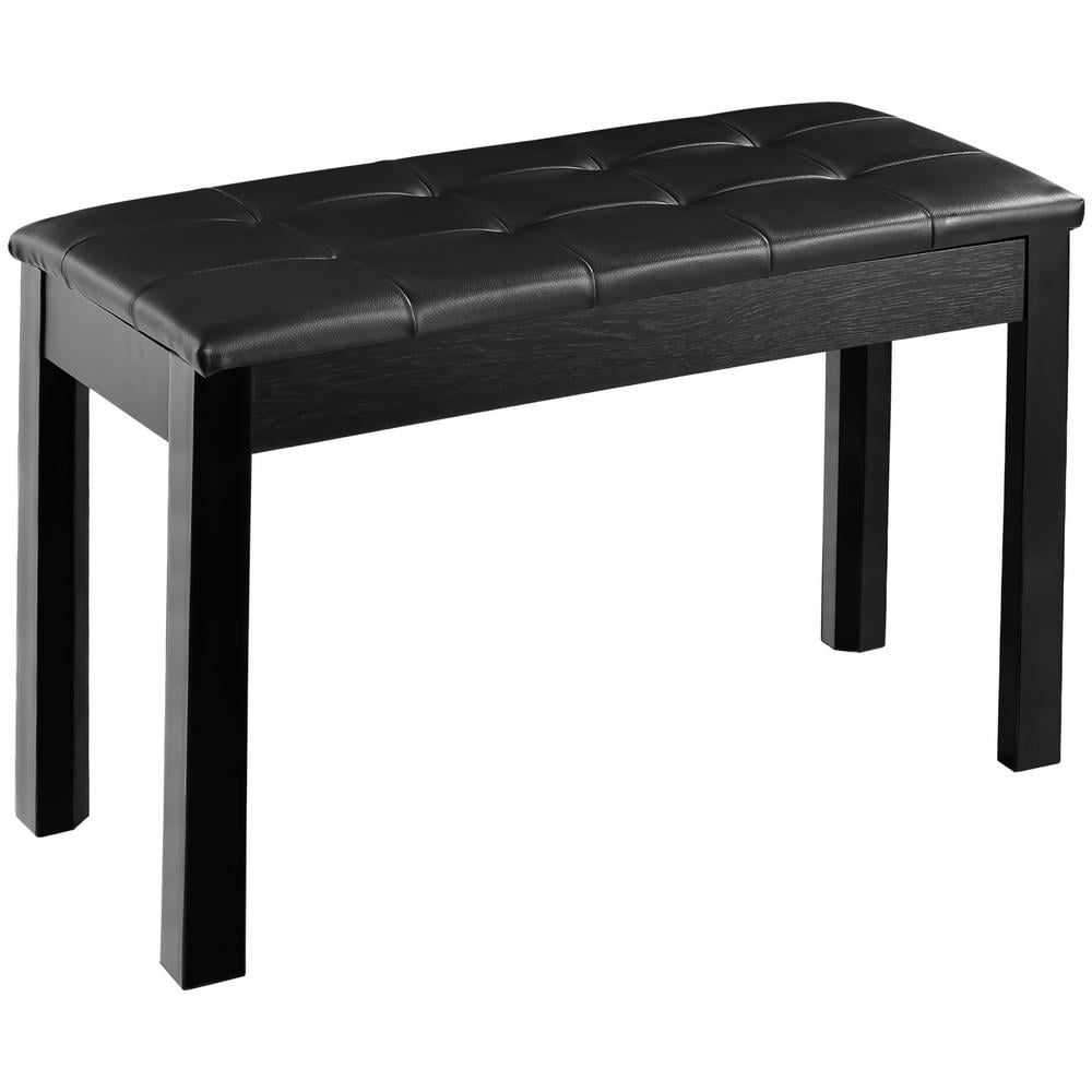 Hemousy Piano Bench Wooden Keyboard Bench with Storage and Faux Leather