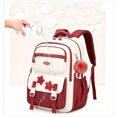 thumbnail image 5 of Cute Casual College School Bookbags, Large‑Capacity Lightweight Backpack, Travel Daypack for Teens, Wine Red, 5 of 7