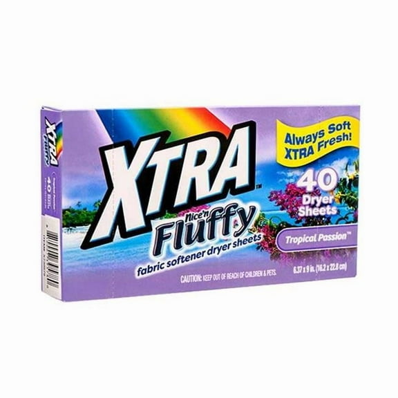 DDI 2380026 XTRA Dryer Sheets, Tropical Passion, 40 Count - Case of 12