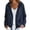 Navy #12, variant on Cotton Linen Hooded Jackets for Women Fall Casual Long Sleeve Button Down Jacket Lightweight Loose Open Front Jackets, S