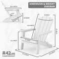 thumbnail image 3 of WINSOON All Weather HIPS Folding Oversized Adirondack Chair：Outdoor Chair with Realistic Wood Texture, Heavy Duty Weight Capacity, for Cup Holder for Patio, Yard & Garden, 3 of 7