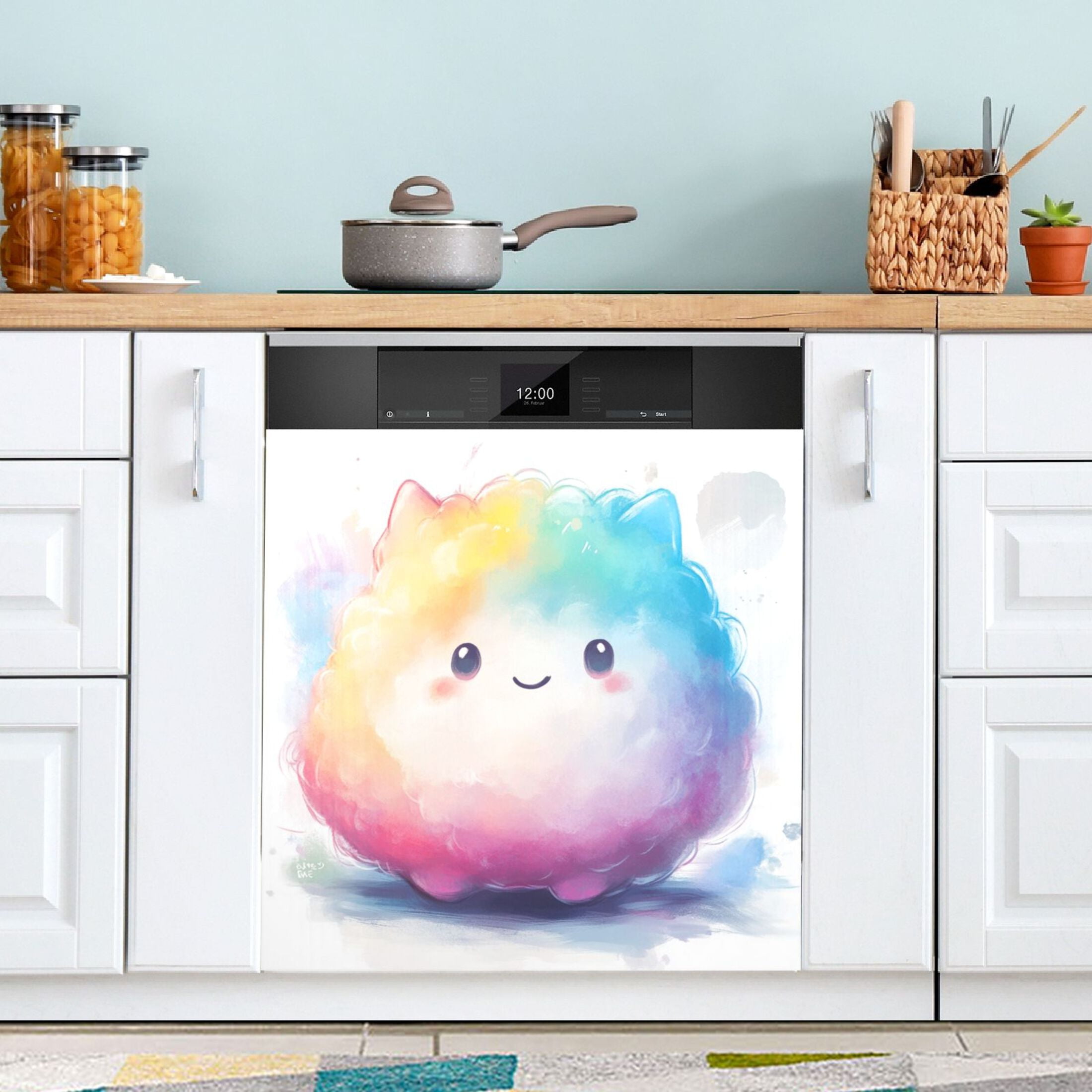 Dishwasher Magnetic Sticker 23x26 Inch Refrigerator Magnetic Sticker Washing Machine Magnetic Sticker Kitchen Panel Magnetic Sticker Home Decor Super Lovely Colored Cats