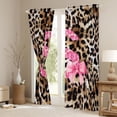 thumbnail image 3 of Homewish Cheetah Print Letter Curtains Pack of 2 (42x84 Each), Pink Bowknot Monogrammed S Curtains Blackout, Modern Fashion Style Bedroom Curtains, Curtains and Drapes Decor, 3 of 6