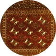 thumbnail image 1 of Ahgly Company Indoor Round Persian Yellow Traditional Area Rugs, 6' Round, 1 of 4
