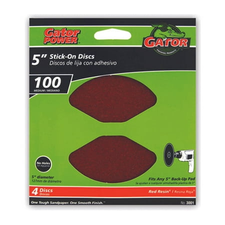

2PC Ali 3001GA Gator 5 Inch Adhesive Back Aluminum Oxide Sanding Discs 100 Grit Medium 4 Pack