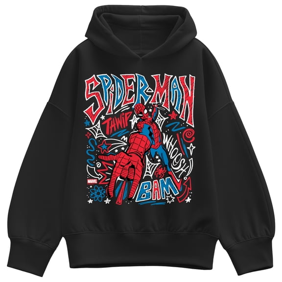 Marvel - Spider-Man Sketchy Doodles Oversized Fleece Hoodie Sweatshirt