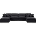 thumbnail image 3 of Meridian Furniture Indulge 140" Linen Fabric U-Shaped Modular Sectional in Black, 3 of 8
