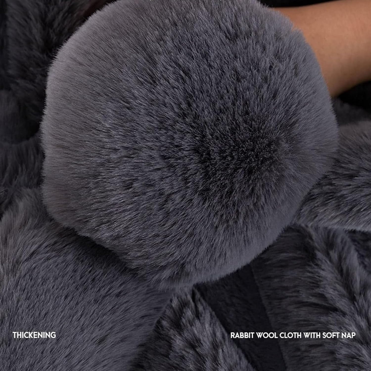 Thick Rabbit Plush Sofa Covers,Non Slip Faux Fur Sofa Cover for Living Room, Furniture Protector Fluffy Slipcovers for L Shape Sectional Sofa Slipcover