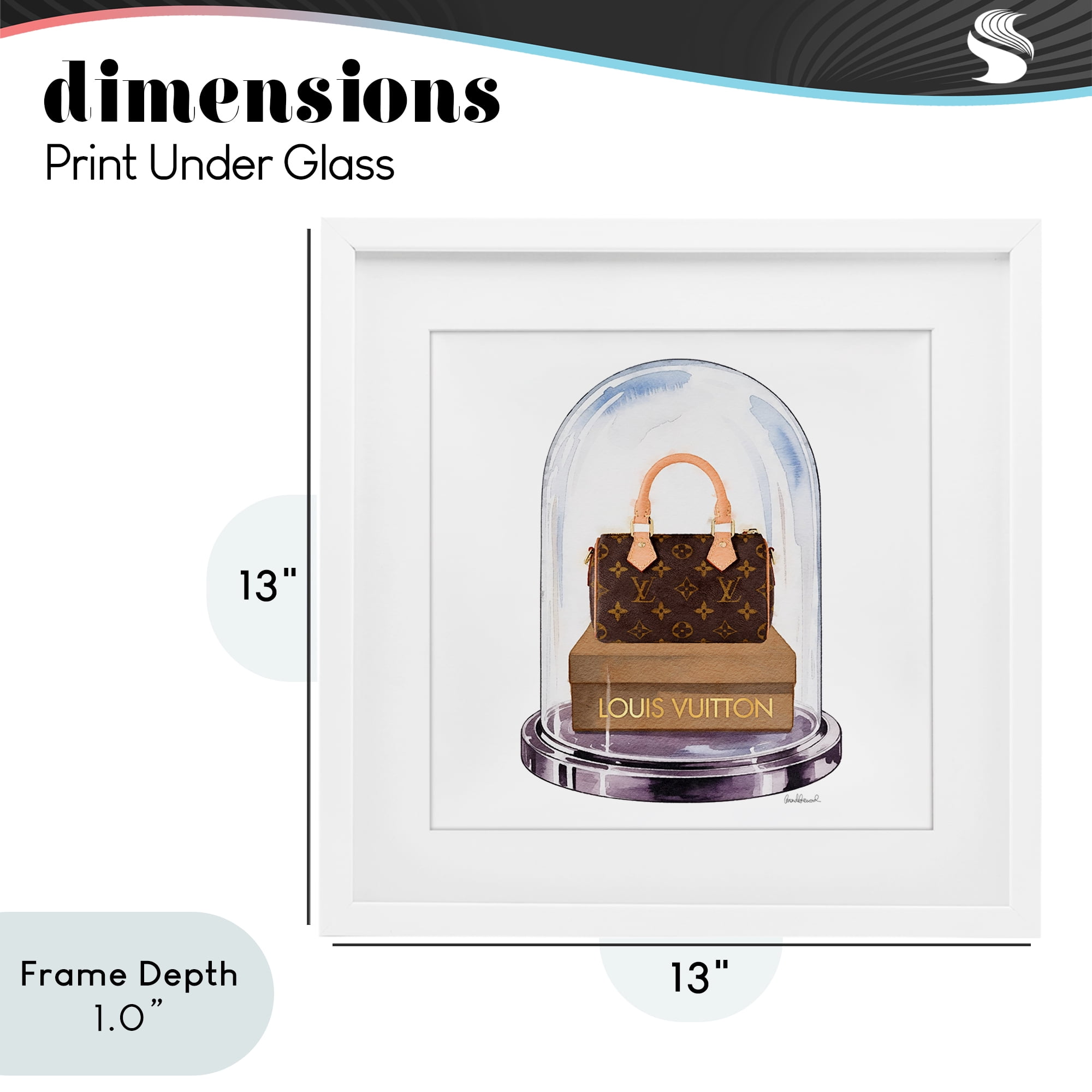 Stupell Industries Glam Purse Bell Jar White Framed Print Under Glass, design by Amanda Greenwood