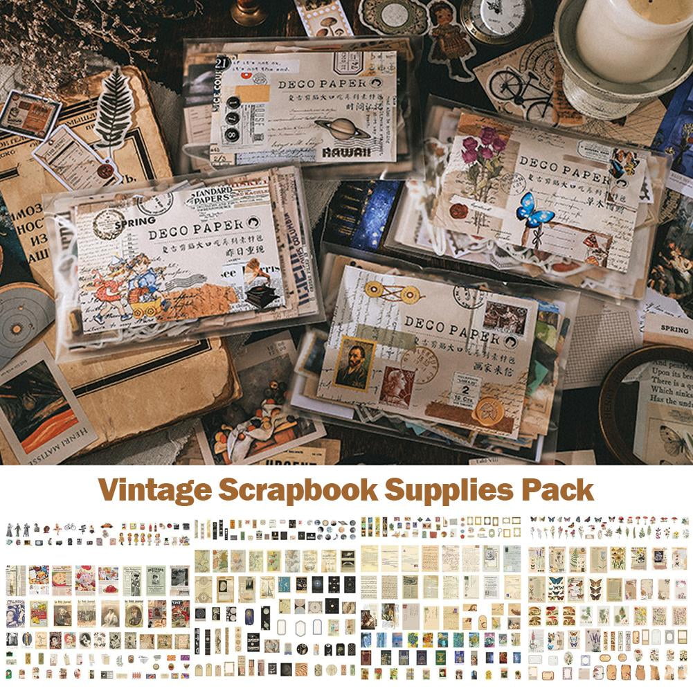 430PCS Scrapbooking Supplies Kit Vintage Scrapbook Paper