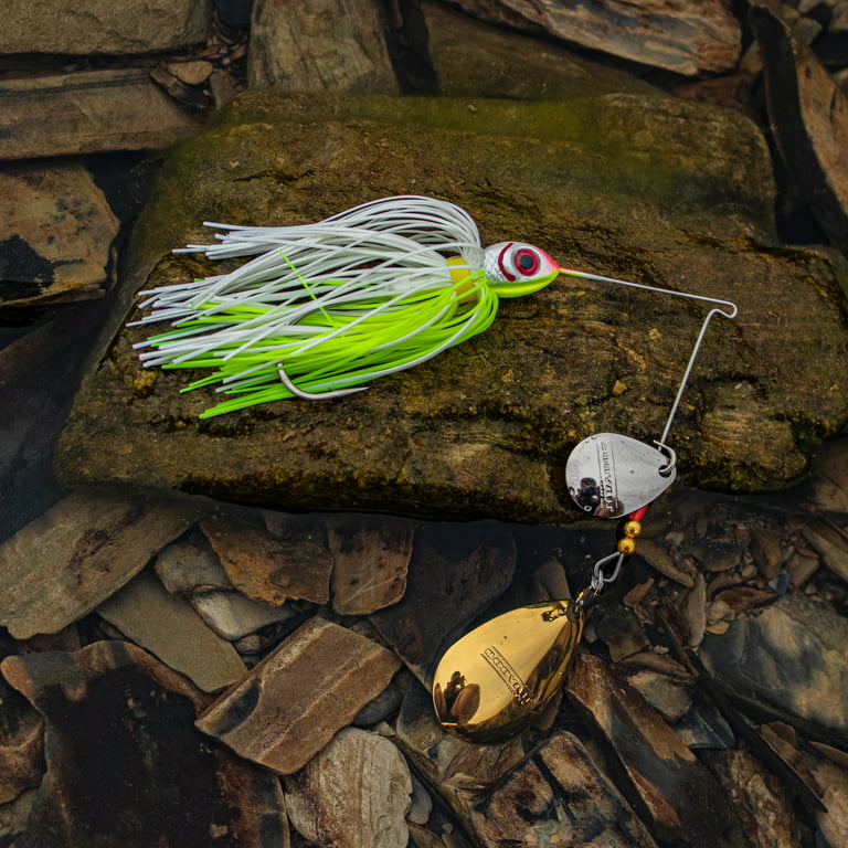 BOOYAH Colorado Indiana Blade Spinnerbait White Chartreuse 3/8 oz. 