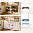 thumbnail image 4 of Pink White Pumpkin Small Sink Skirt 10"Wx11"L,Dustproof Under Sink Curtain with Self Adhesive Tape,Fall Thanksgiving Retro Light Beige Cabinet Curtain Cover for Bathroom Vanity,Kitchen Storage Shelf, 4 of 9